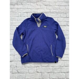 Women's LL BEAN L Bean Blue L Large Pullover Fleece Sweatshirt Active